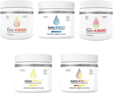 Hi-Lyte Keto K1000 Electoryle Powder 5 Pack Bundle | Hydration Supplement Drink Mix | No Maltodextrin Or Sugar | Boost Enerergy & Beat Leg Cramps