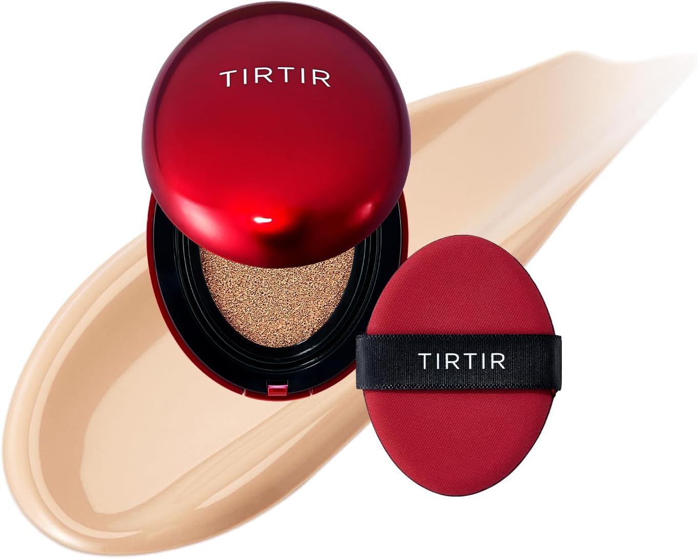 Tirtir Mask Fit Red Cushion Foundation | Full Coverage, Weightless, Skin Fit, Satin Glow Finish, Korean Makeup, Beauty, Tattoo Cover Up, Buildable (#30N Rich Honey, 0.63 Fl Oz)