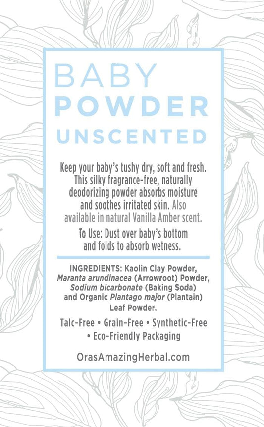 Ora's Amazing Herbal Talc-Free Grain-Free Gluten-Free Corn-Free Baby Powder 2.5oz … (Unscented 3 Pack)