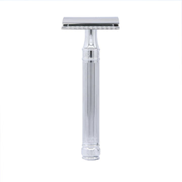 Edwin Jagger Chrome Lined Double Edge Razor - Long Handle