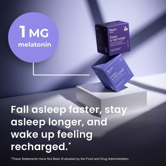 Neurogum Sleep & Recharge Melts - Melatonin 1 Mg & 5Mg (144 Pieces) - Fast Dissolve Sugar Free Mints With Chamomile & Lemon Balm - Supports Sleep & Promotes Calm For Adults - Mixed Berry