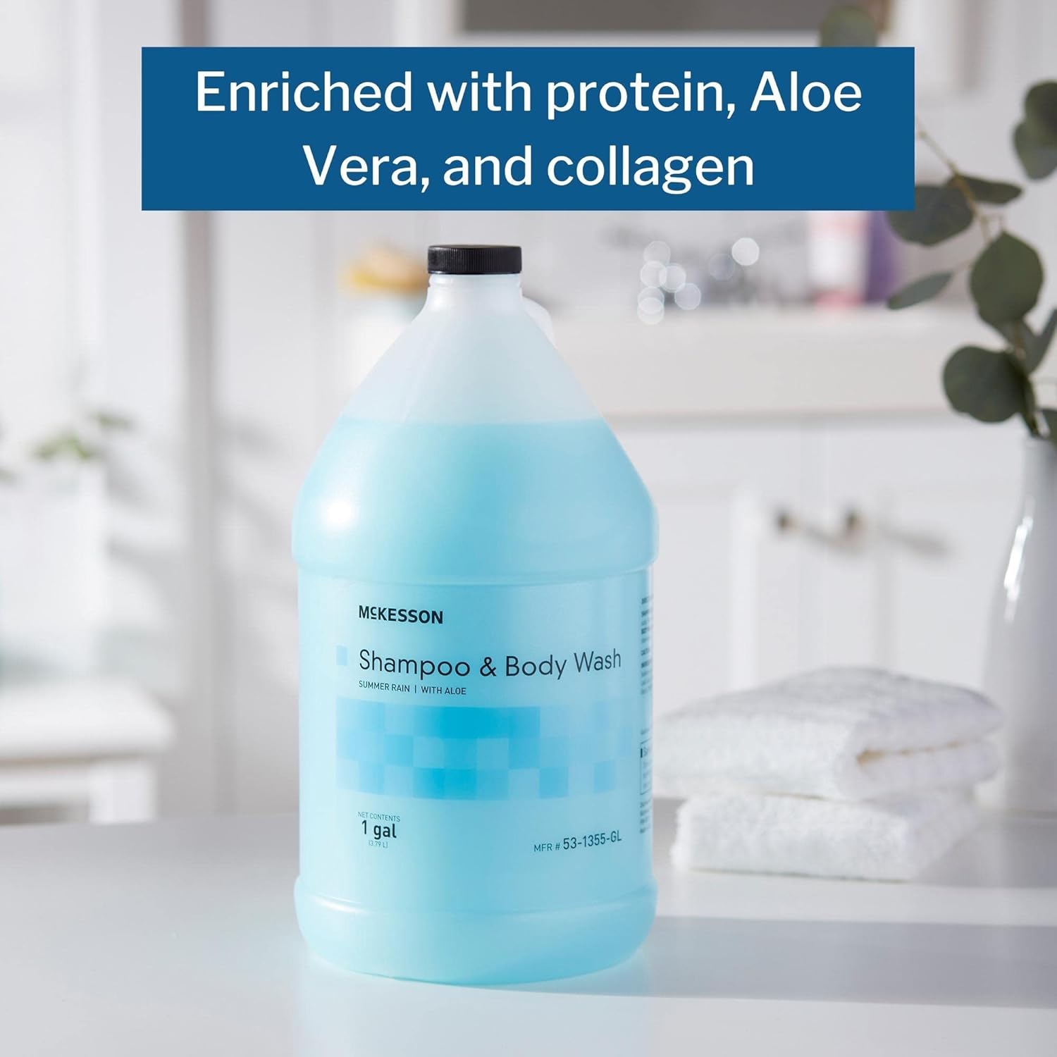 Mckesson Body Wash And Shampoo With Aloe, 1 Gallon [4 Count] Bulk, Summer Rain : Beauty & Personal Care