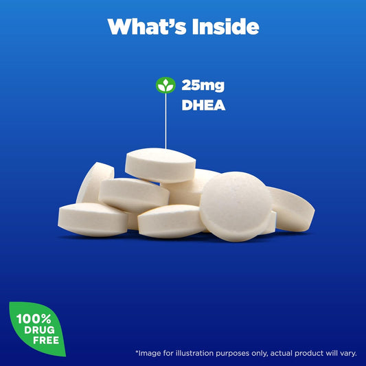 Natrol DHEA 25 Mg Tablets, 90 Servings, Dietary Supplement, Promotes Balanced Hormone Levels, Supports a Healthy Mood, Helps Promote Healthy Aging, Drug Free, Vegetarian