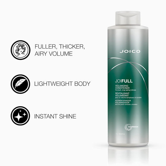 Joico Joifull Volumizing Conditioner | For Fine, Thin Hair | Add Instant Body | Long-Lasting Fullness | For Thicker Bouncier Hair | Boost Shine | With Lotus Flower & Bamboo Extract