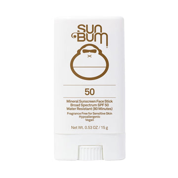 Sun Bum Mineral Spf 50 Sunscreen Face Stick | Vegan And Hawaii 104 Act Compliant (Octinoxate & Oxybenzone Free) Broad Spectrum Natural Sunscreen With Uva/Uvb Protection | .45 Oz