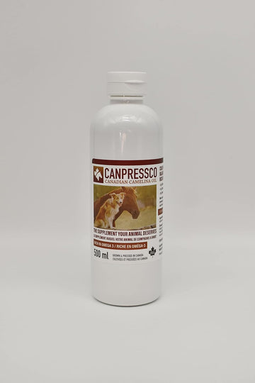 Camelina Oil 500 ml Bottle | Omega 3 Oil Supplement for Equine, Canine and Feline Joint, Coat and Skin Health