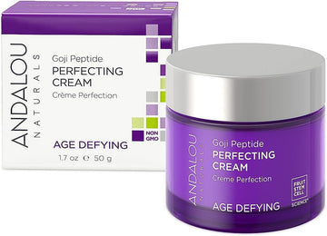 Andalou Naturals Goji Peptide Perfecting Cream, Age Defying Face Cream, Resveratrol Coq10 Face Moisturizer, Supports Skin Collagen And Elastin & Helps Fight Fine Lines & Wrinkles, 1.7 Fl Oz