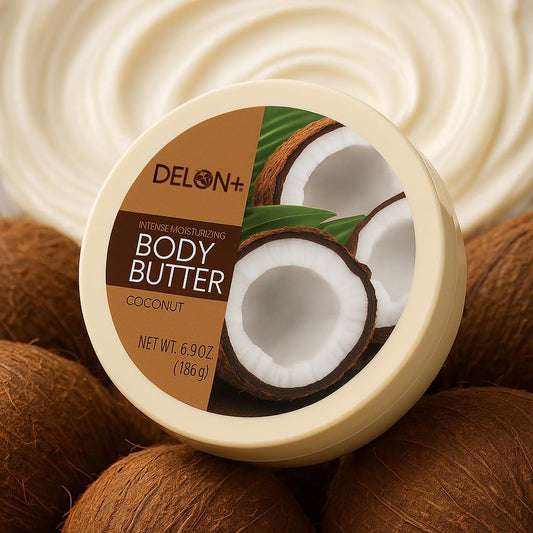 Delon Intense Moisturizing Body Butter, Coconut With Coconut Oil, 6.9 Oz