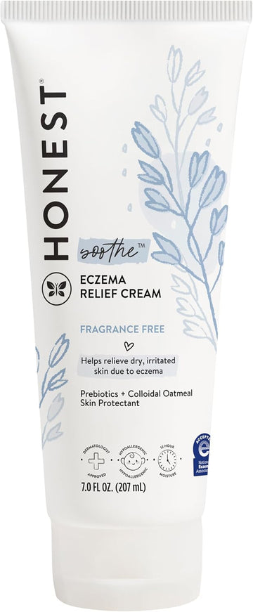 The Honest Company Eczema Soothing Therapy Cream + Skin Protectant | Naturally Derived, Gentle For Baby | Prebiotics, Colloidal Oatmeal | 7 Oz