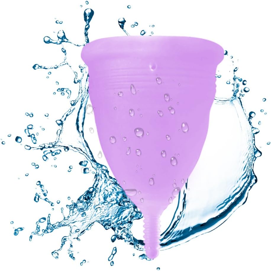 Blossom Menstrual Cup, Say No to Tampons | Get Blossom Cups for Menstrual Days | Period Cup, Reusable Menstrual Cup, Silicone Cup (Large Menstrual Cup, Lavender)