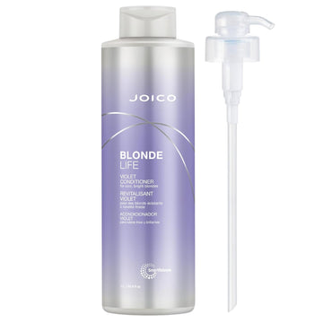 Joico Blonde Life Violet Conditioner | For Cool & Bright Blonde Hair | Neutralize Brassy Tones | Banish Yellow Tones | Boost Shine | Sulfate Free | With Monoi & Tamanu Oil