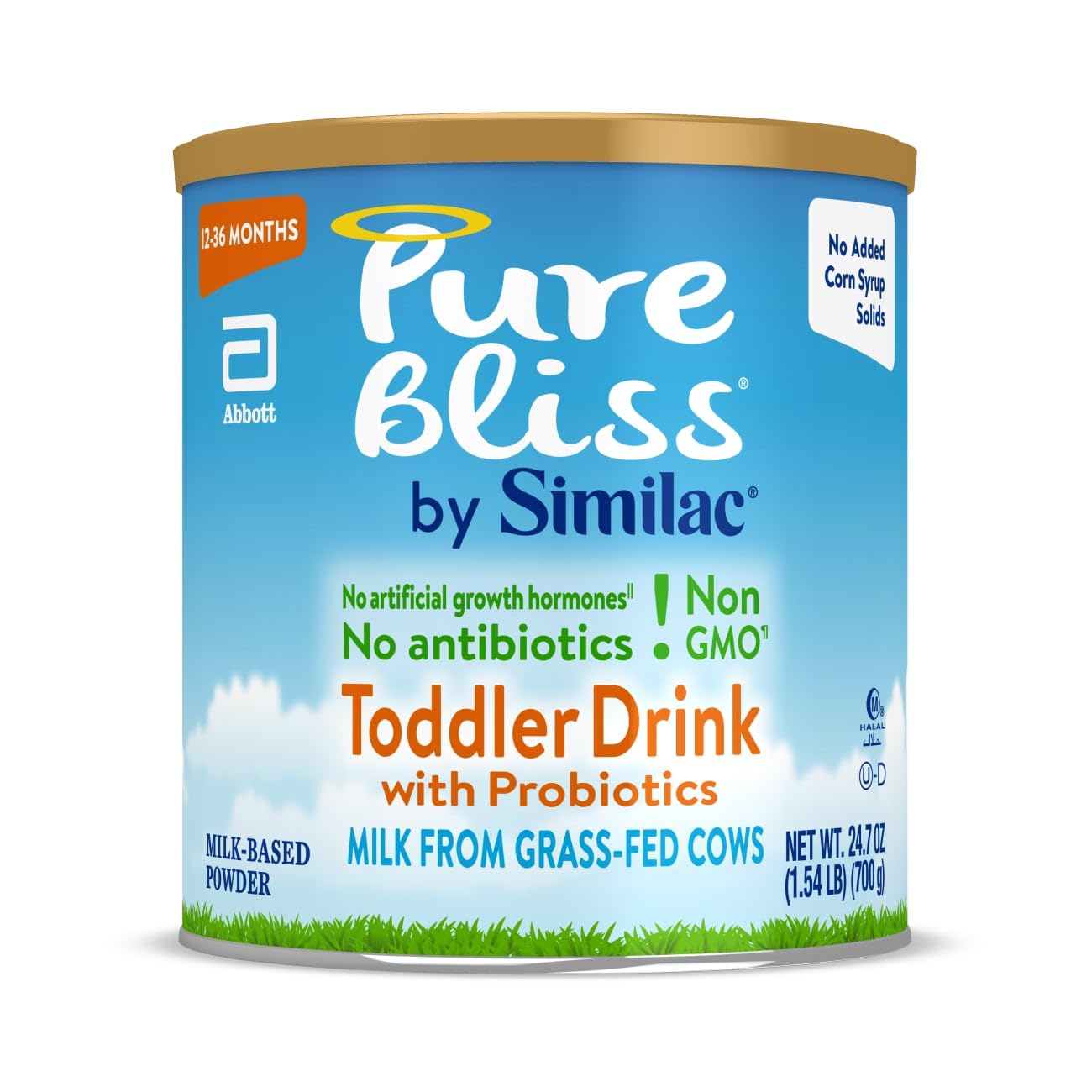 Similac Pure Bliss by Similac Toddler Drink with Probiotics,Starts with Fresh Milk from Grass-Fed Cows,Non-GMO Toddler Formula,24.7 ounces