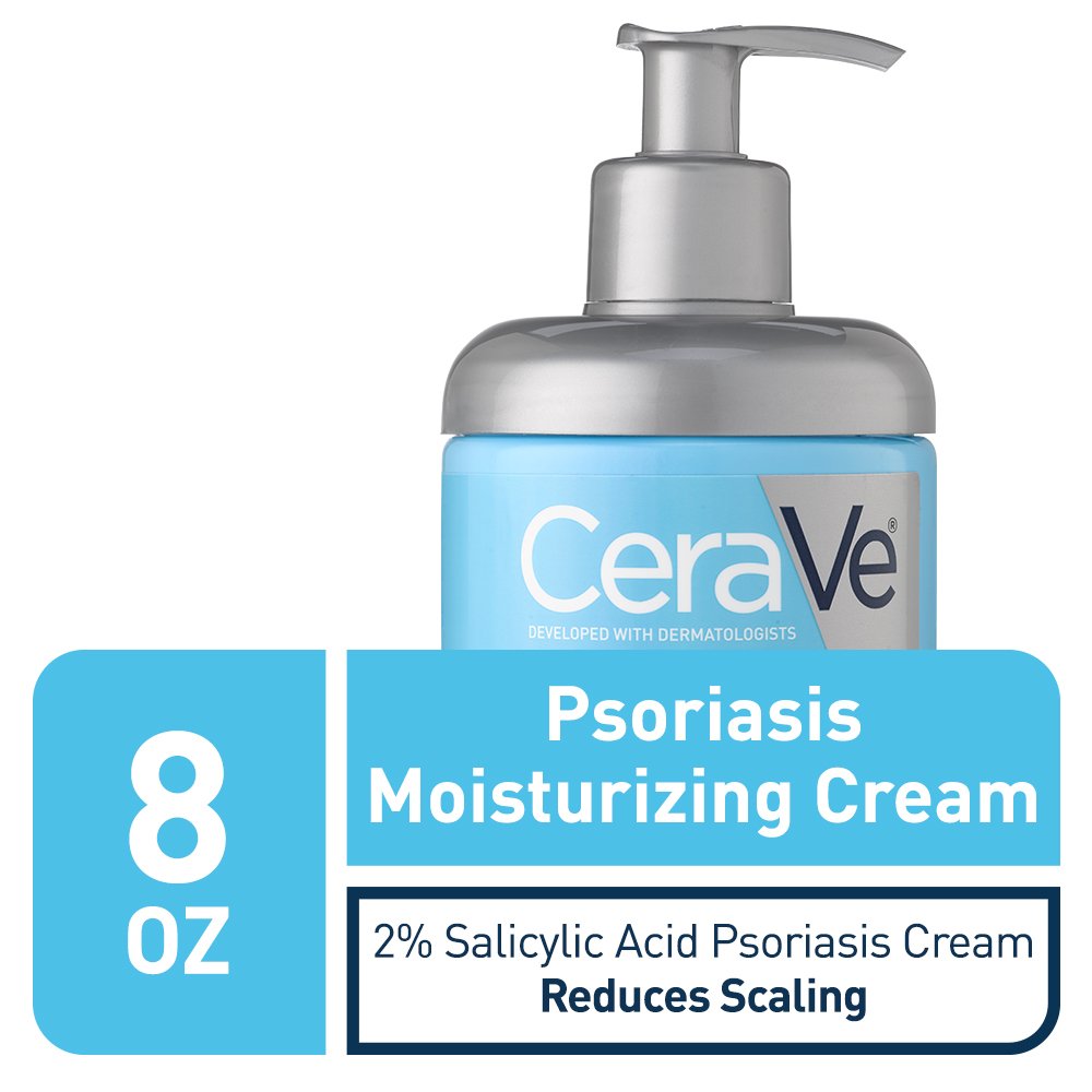 CeraVe Moisturizing Cream for Psoriasis Treatment | With Salicylic Acid for Dry Skin Itch Relief & Urea for Moisturizing | Fragrance Free & Allergy Tested | 8 Oz : Beauty & Personal Care