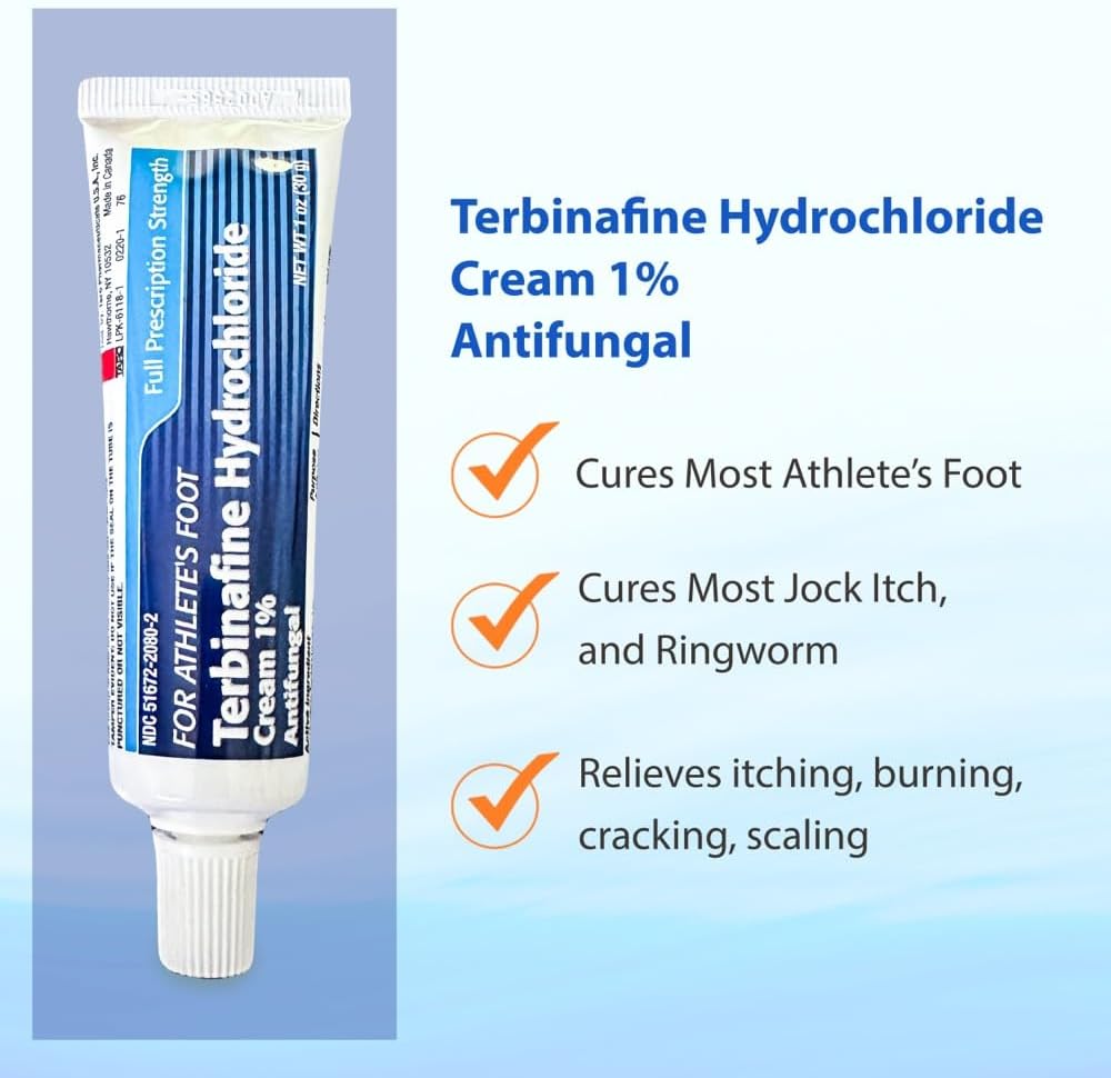 Terbinafine Hydrochloride AntiFungal Cream 1% (1 oz.) : Health & Household