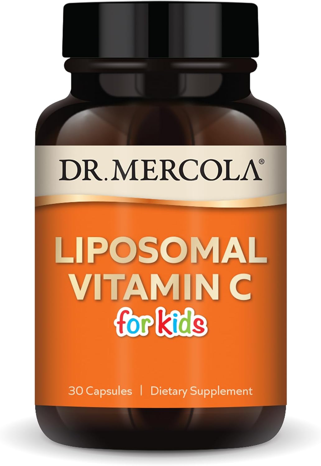 Dr. Mercola Liposomal Vitamin C For Kids, 30 Servings (30 Capsules), Dietary Supplement, Antioxidant Support, Non-Gmo