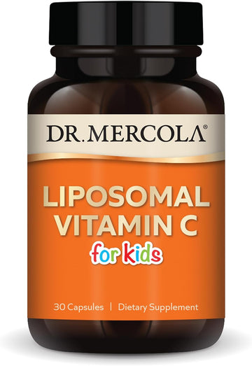 Dr. Mercola Liposomal Vitamin C For Kids, 30 Servings (30 Capsules), Dietary Supplement, Antioxidant Support, Non-Gmo