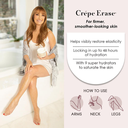 Crepe Erase 2-Step Advanced Body Care Treatment, Anti-Aging Skin Care For Body/Neck, Firming Moisturizer Cream + Body Exfoliating Pre-Treatment, Supports Wrinkle, Crepe Skin, Collagen