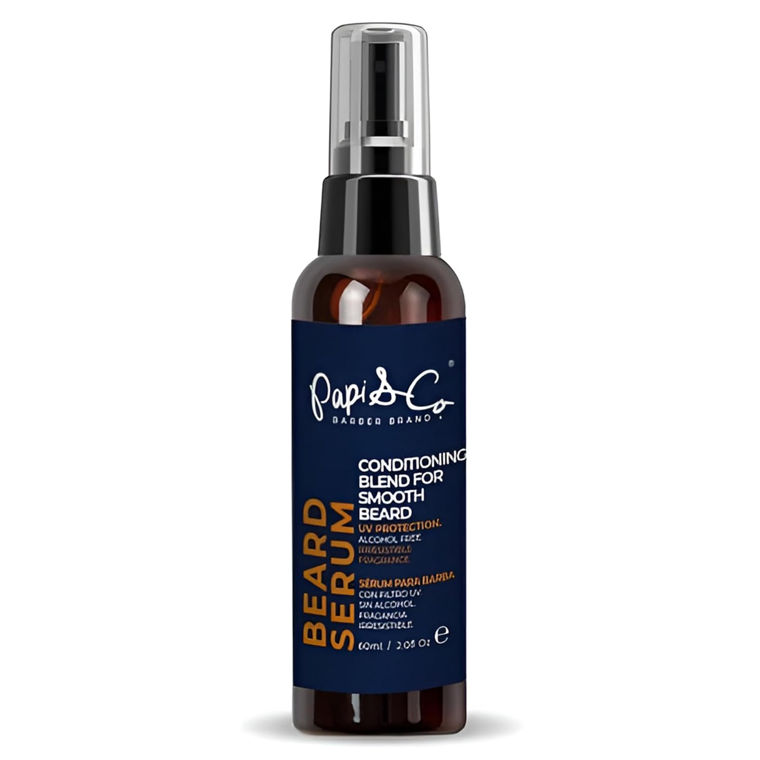 Papi & Co. - Beard Serum, Beard Moisturizer For Men, Beard Conditioner With Uv Protection, Beard Oil With Tea Tree, Chia, Jojoba, & Mint Oils, Beard Softener For Men, 60 Ml