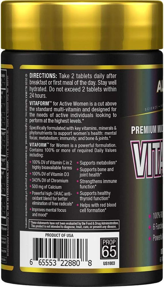 Allmax Nutrition – Vitaform For Women – Multi-Vitamin For Women – 30-Day Supply