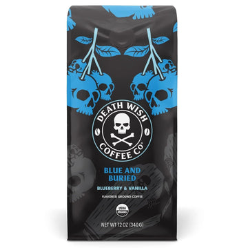 Death Wish Coffee Co. Blue and Buried, Fair Trade, Ground Blueberry Coffee, 12 oz
