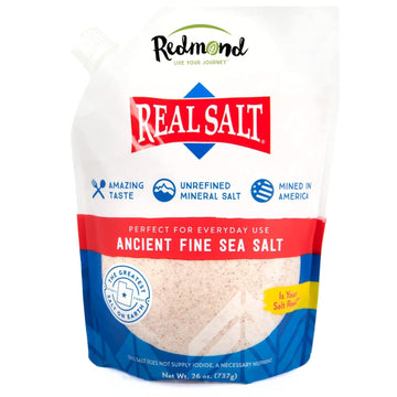 REDMOND Real Sea Salt - Natural Unrefined Gluten Free Fine, 26 Ounce Pouch (1 Pack)