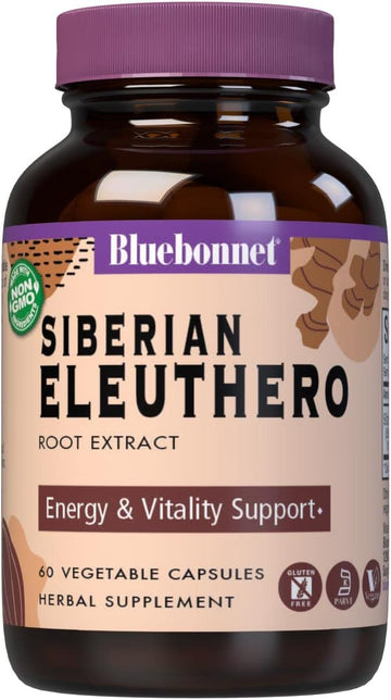 Bluebonnet Siberian Eleuthero Root Extract Supplement, 60 Count