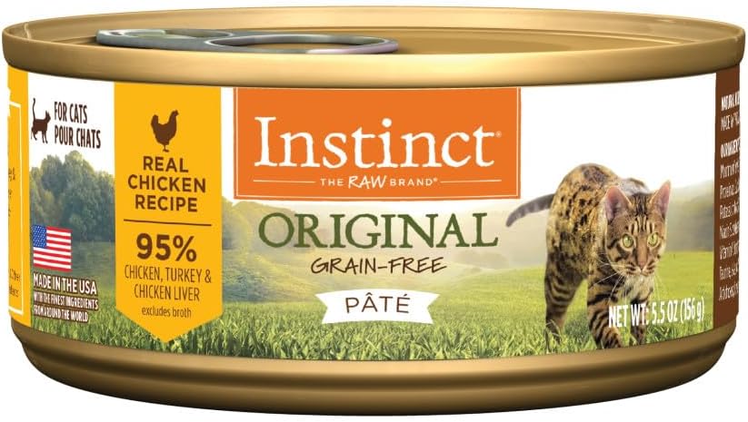 Instinct Original Grain Free Real Chicken Recipe Natural Wet Canned Cat Food, 5.5 Ounce (Pack Of 12)