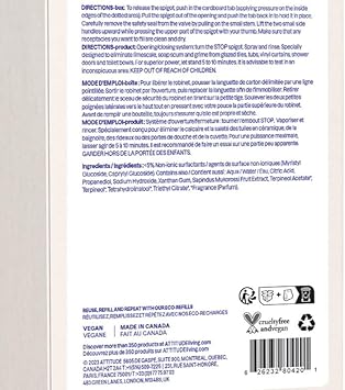 Attitude Bathroom Cleaner, Ewg Verified, Plant- And Mineral-Based Ingredients, Vegan Household Products, Citrus Zest, Bulk Refill, 67.6 Fl Oz