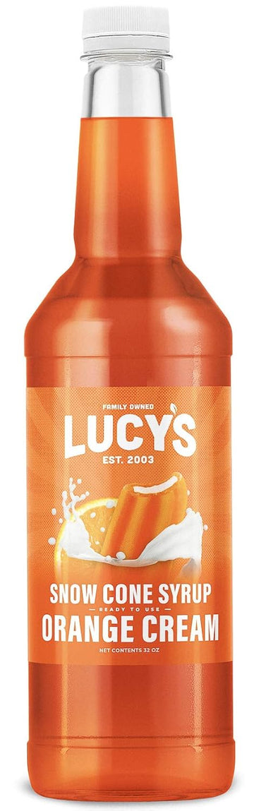 Lucy'S Family Owned - Shaved Ice Snow Cone Syrup - Orange Cream - 32 Oz Syrup Bottle