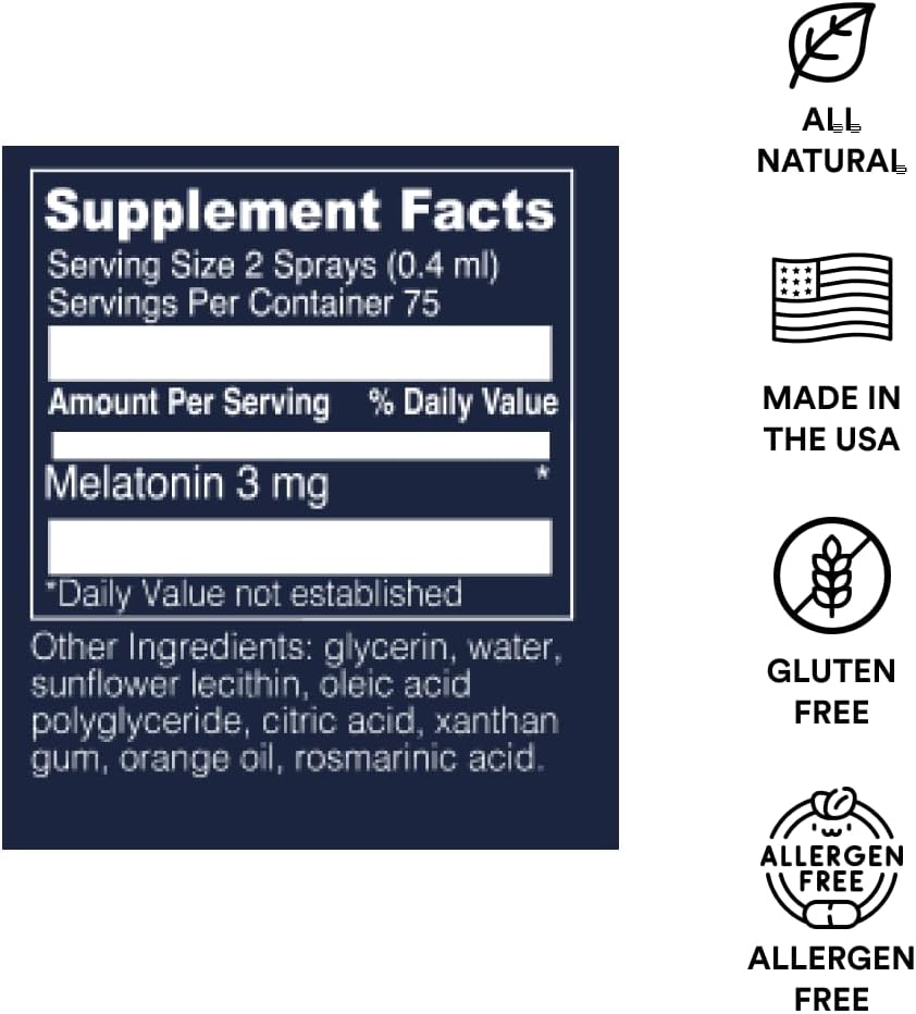 Camp Longevity Sweet Dreams Liposomal Melatonin Spray | Fast Acting Bedtime & Jet Lag Sleep Spray For Adults | Liquid Melatonin For Sleep | 1Fl. Oz : Health & Household