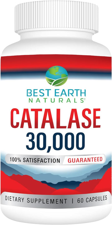 Best Earth Naturals Catalase 30,000 Supplement - Hair Supplements For Strong Hair - 60 Capsules