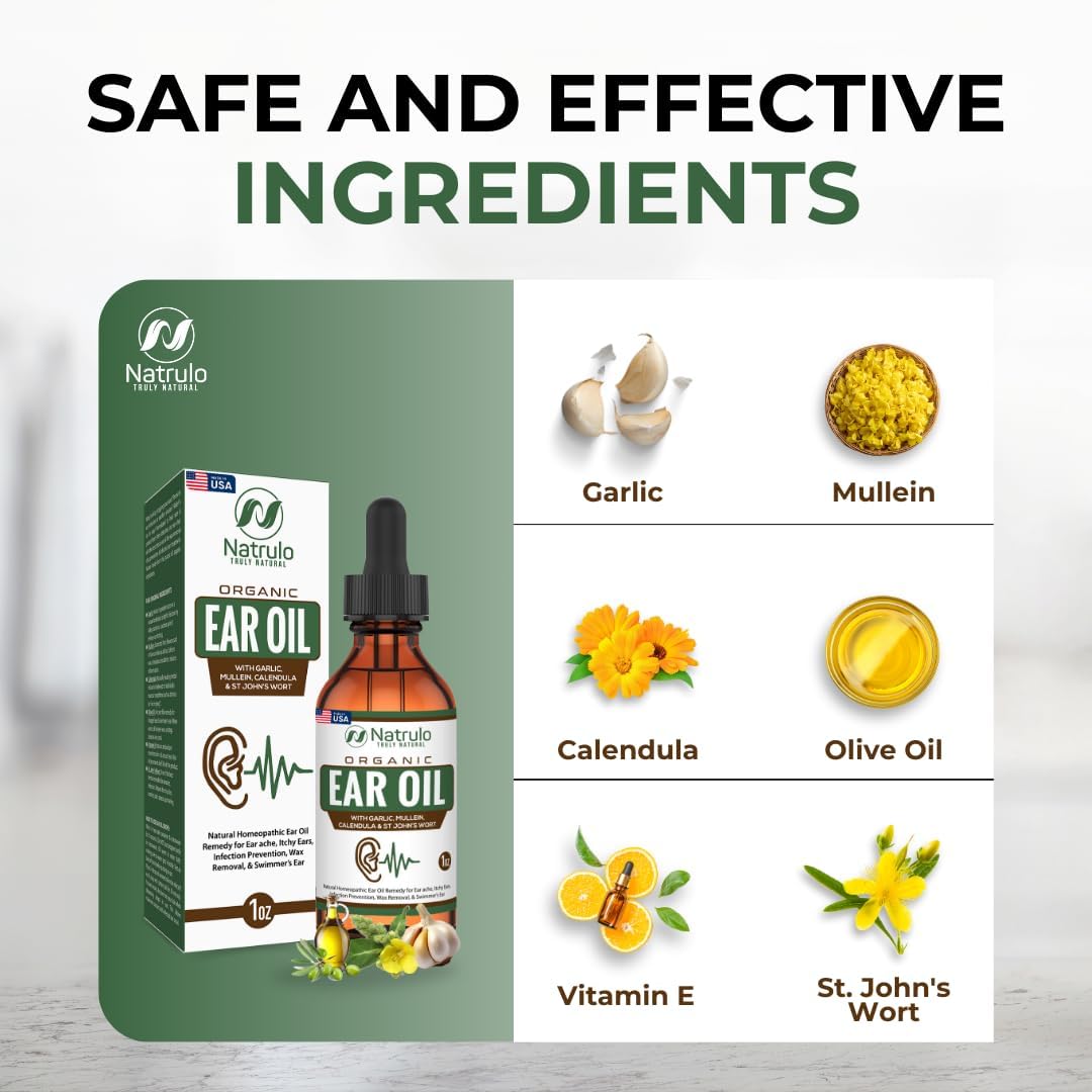 Buy Organic Ear Oil For Ear Infection - Natural Eardrops For Ear Pain, Swimmer'S Ear & Wax Removal - Kids, Adults, Baby, & Dog Earache Remedy - Ear Drops With Mullein, Garlic, Calendula Made In Usa On  Free Shipping On Qualified Orders