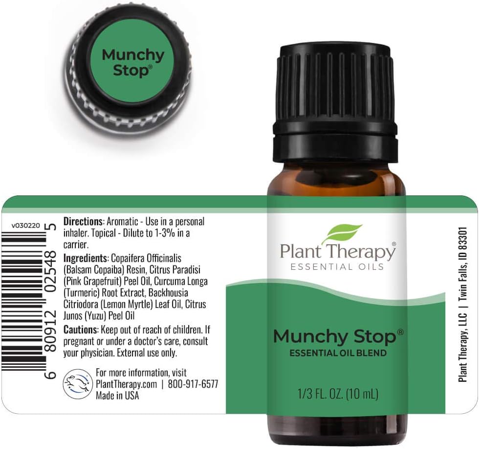 Plant Therapy Munchy Stop Essential Oil Blend 10 mL (1/3 oz) 100% Pure, Undiluted, Therapeutic Grade : Health & Household