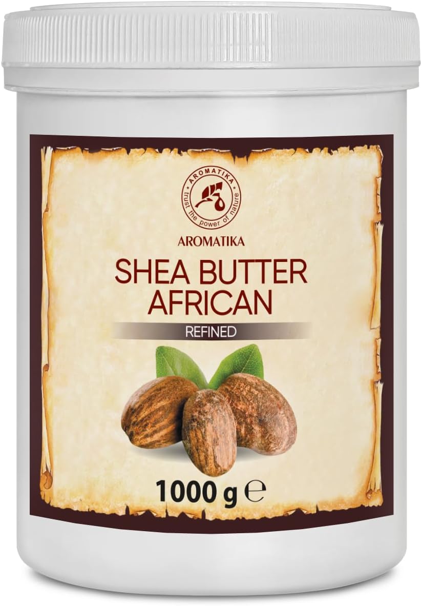 Aromatika Refined Shea Butter 17.5 Oz (500G) - Ghana - 100% Natural & Pure Shea Butter For Body Care - Hair - Face - Body Butter - Butyrospermum Parkii