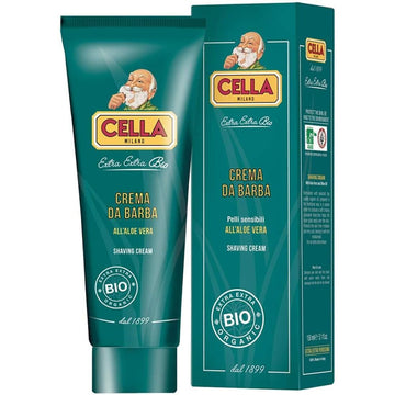 Cella Milano Organic Aloe Vera Shaving Cream – 150 Ml – For Use With Shaving Brush – Rich Protective Lather, Made In Italy