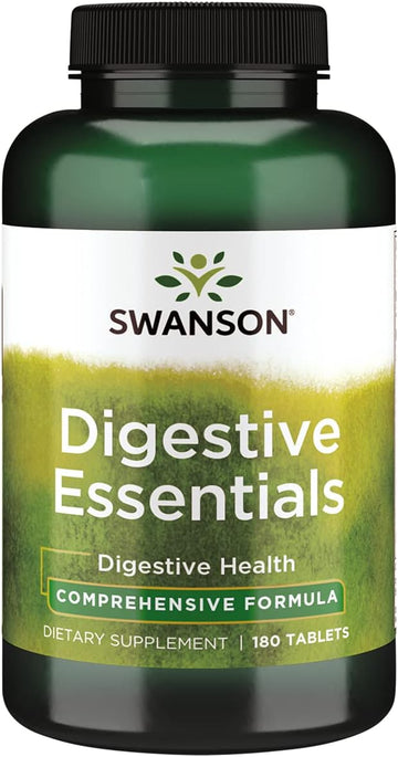 Swanson Digestive Essentials - Promotes Digestive Health Support - Aids Healthy Digestion of Carbs, Proteins, & Fats - (180 Tablets)