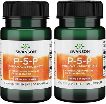 Swanson P-5-P (Pyridoxal-5-Phosphate) Coenzymated Vitaminb-6 20 Milligrams 60 Capsules (2 Pack)