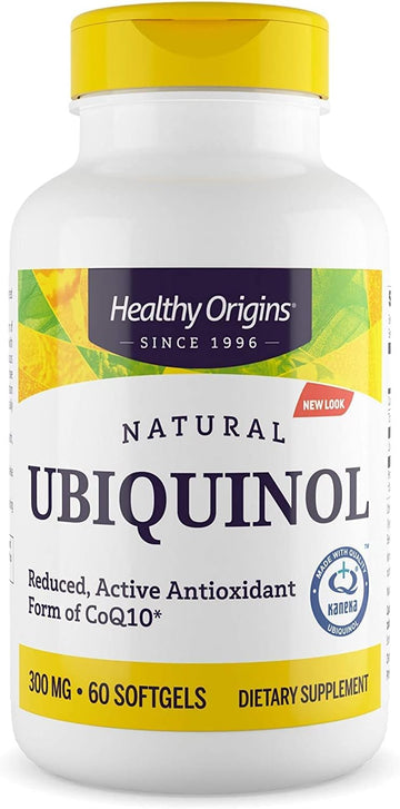 Healthy Origins Ubiquinol (Active form of CoQ10), 300 mg - Activated Form of CoQ10 - Kaneka Ubiquinol Supplements for Heart Health & Antioxidant Support - Gluten-Free & Non-GMO - 60 Softgels