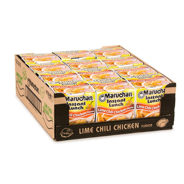 Maruchan Instant Lunch Lime Chili Chicken, Ramen Noodle Soup, Microwaveable Meal, 2.25 Oz, 12 Count