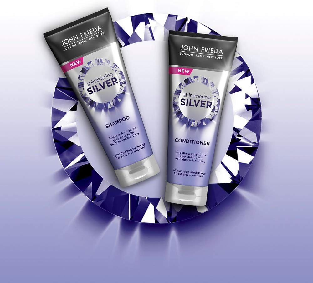 John Frieda Shimmering Shampoo for Dull Grey or White Hair, Silver, 250 ml (Pack of 2) : Amazon.co.uk: Beauty