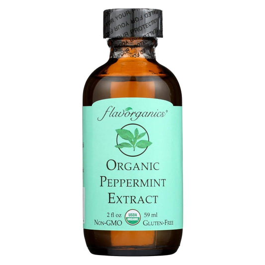 Flavorganics Organic Peppermint Extract - 2 Oz - 95%+ Organic - Gluten Free - Wheat Free - Kosher : Grocery & Gourmet Food