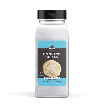 Birch & Meadow White Sanding Sugar, 1.1 Lb. Colorful Sugar Crystals For Festive Holiday Baking