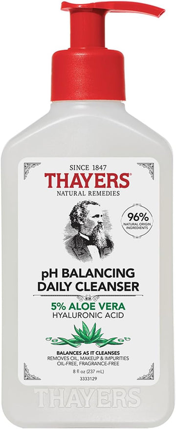 Thayers Ph Balancing Daily Cleanser - Face Wash With Aloe Vera - Gentle And Hydrating Skin Care For Dry - Oily Or Acne Prone Skin - 237 Ml
