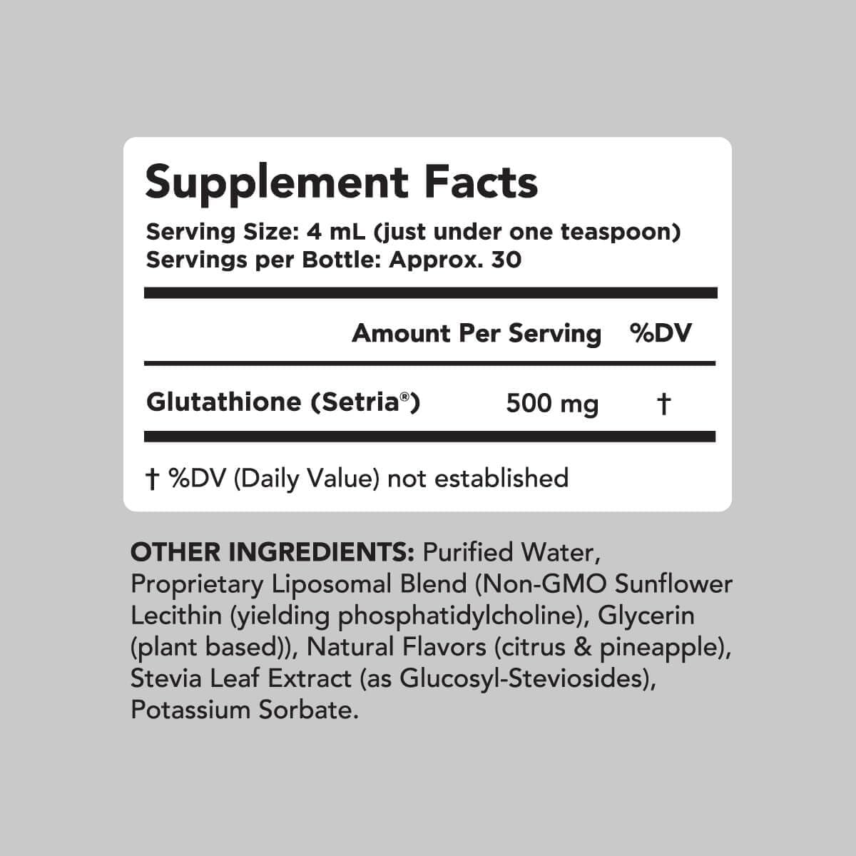 Amandean Liposomal Glutathione Supplement. Liquid Reduced Setria 500Mg. Immune Support, Brain Health, Liver Detox, Skin Health. Phosphatidylcholine From Non-Gmo Sunflower Lecithin. Soy-Free & Vegan. : Health & Household