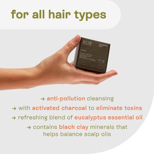 B.O.B Bars Over Bottles Shampoo Bar For Curly Hair | Moisturizing Natural Hair Shampoo | Eco Friendly, Vegan, Waterless, Solid Shampoo Bar For Waves And Curls