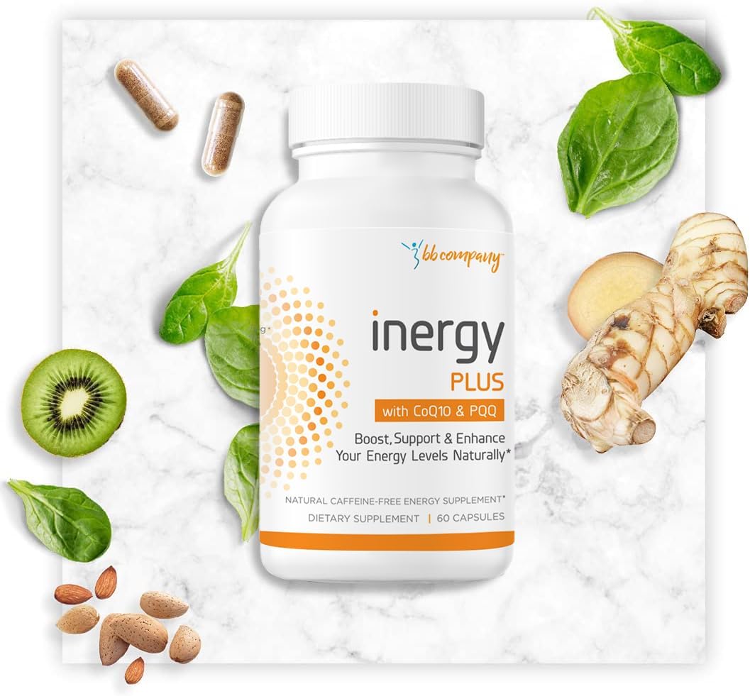 Bb Company Inergyplus | Energy Vitamins For Women, Fatigue, Natural Energy Supplements For Focus | Vitamin B12, Folic Acid, Rhodiola Rosea, Cordyceps, Coq10, Caffeine Free | Packaging Vary | 60 Ct