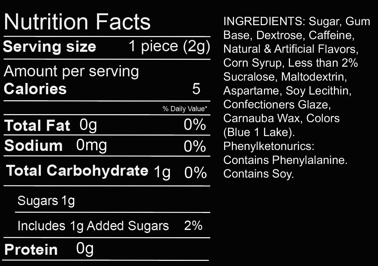 Maax Caffeine Energy Gum | Focus Gum | 125Mg Of Caffeine Per Piece | Coolmint | 25 Pieces Per Container : Grocery & Gourmet Food