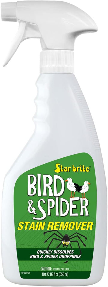 STAR BRITE Spider & Bird Stain Remover Spray - Quickly Dissolve Bird Droppings & Clean up Spider Mess - Won't Remove Polish or Wax (095122SS)