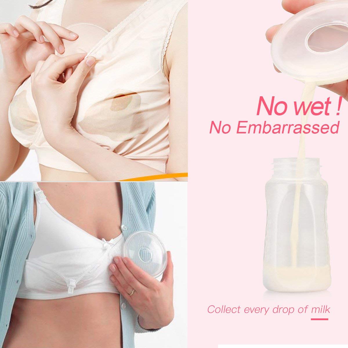 Breast Shells, Milk Saver, Nursing Cups, Nursing Moms to Ease Nipple Pain, BPA-Free and Reusable, Collect Breast Milk Leak (Pack of 2) : Baby