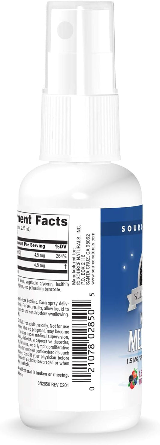 Source Naturals Sleep Science Berry Flavored Melatonin Nutraspray - 2 oz Liquid